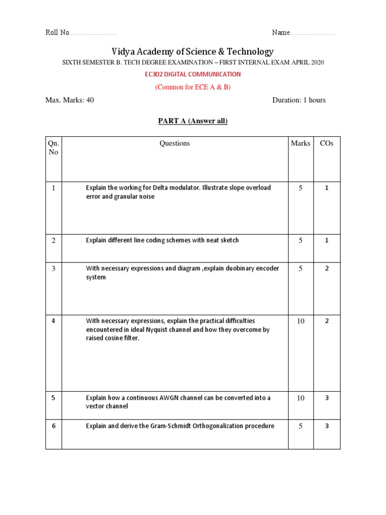 DC Exam Question Paper - April 2020 | PDF