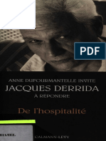 (Petite Bibliothéque Des Ideés) Jacques Derrida - de L'hospitalité - Anne Dufourmantelle Invite Jacques Derrida À répondre-Calmann-Lévy (2005) PDF