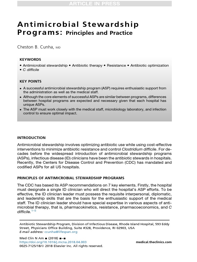 Antimicrobial Stewardship Essentials | PDF | Antimicrobial Resistance ...