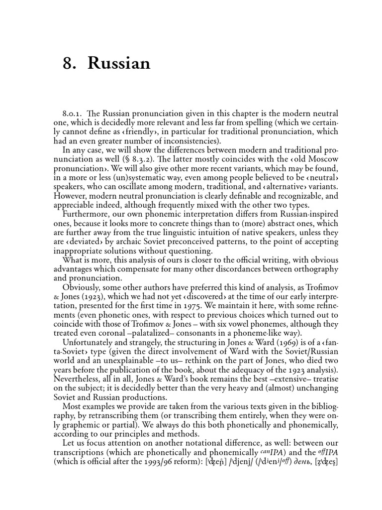 A Handbook Of Pronunciation Chapter 8 Russian Orthography Phoneme
