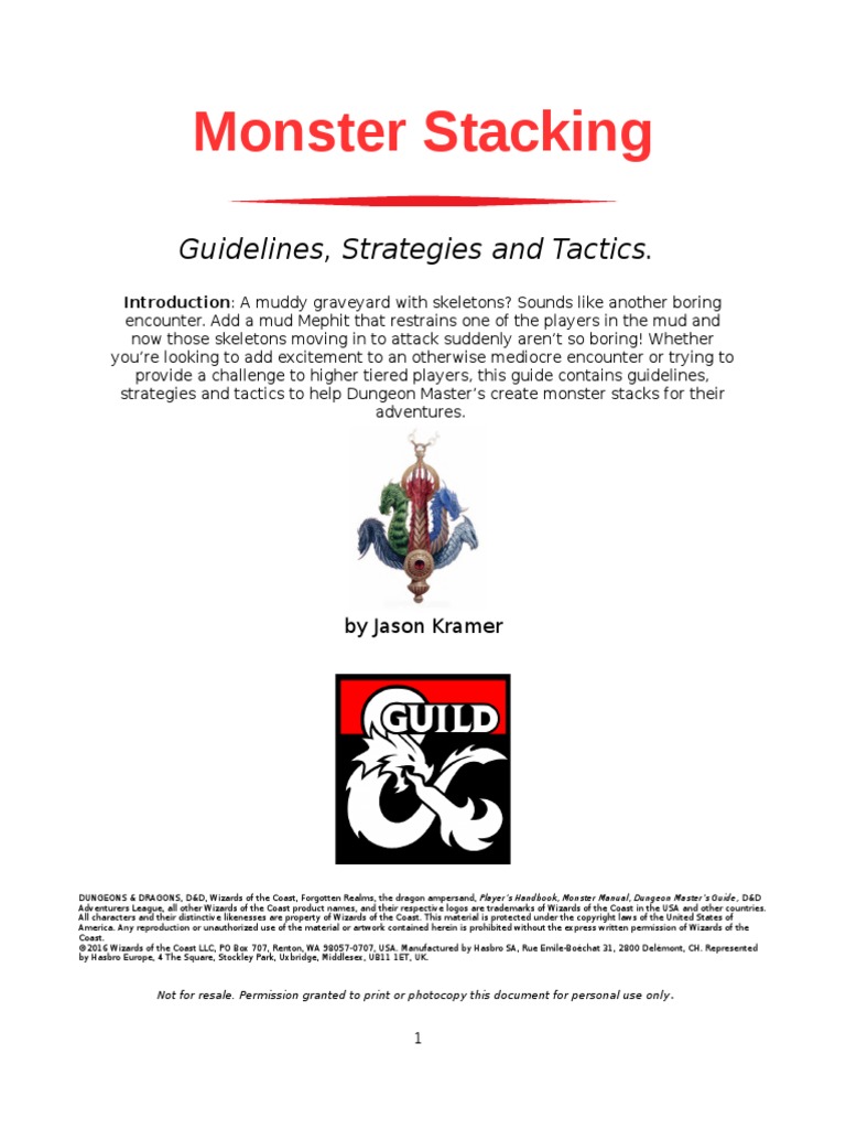 Monster Stacking Strategies & Tactics For DM's PDF | PDF | Wizards Of ...