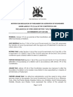 Uganda Parliament Motion On Cities