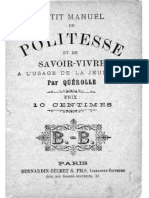 Petit Manuel de Politesse Et de Savoir-Vivre À L'usage de La Jeunesse Texte Entier