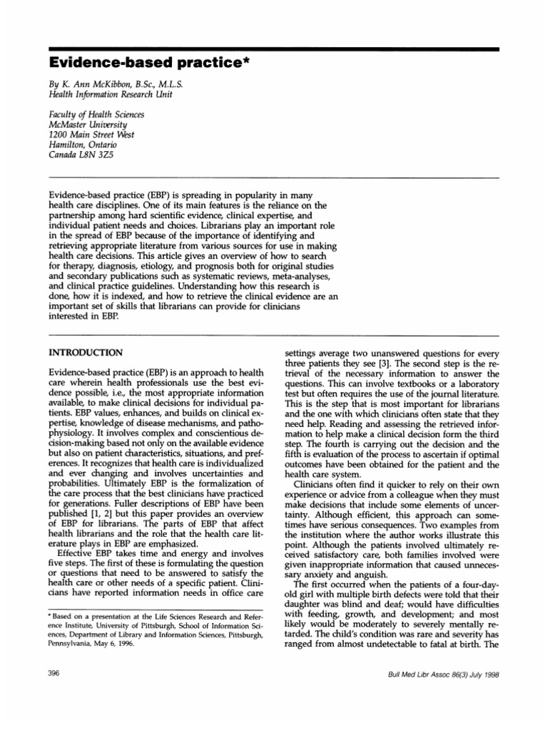 Evidence-Based: Practice | PDF | Evidence Based Medicine | Systematic ...