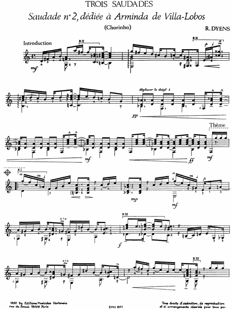 Roland Dyens - Saudade No 2 PDF | PDF
