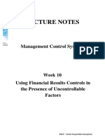 Lecture Notes: Management Control Systems