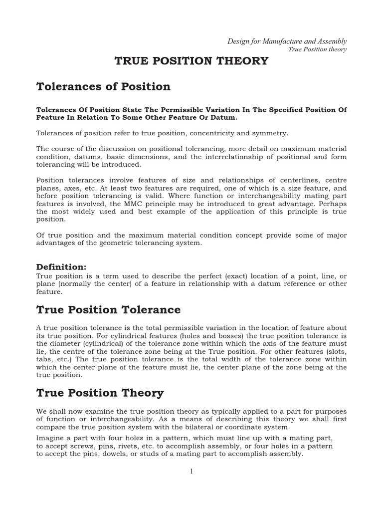 True Position Theory | PDF | Engineering Tolerance | Screw