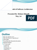 4+1 View Model of Software Architecture Presented By: Reham Alhejaili May, 1st