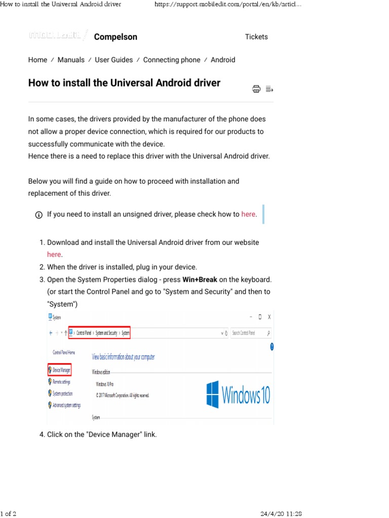 Install Universal Android Driver Guide | PDF | Business | Computers
