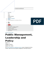 Admissions: Public Management, Leadership and Policy