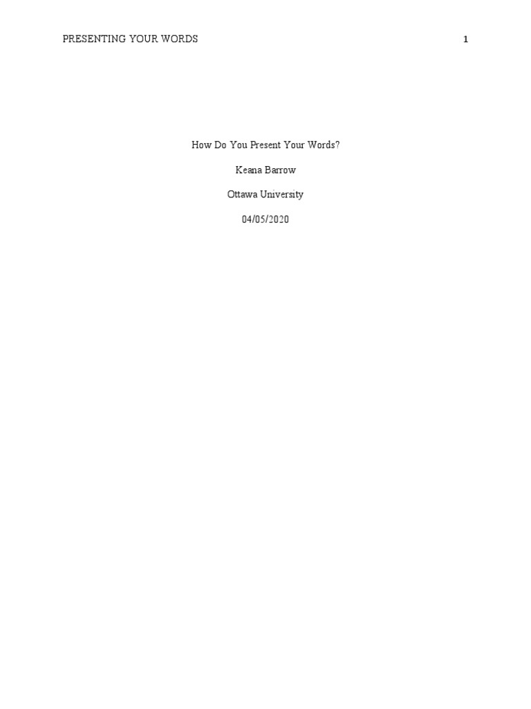 How Do You Present Your Words PDF Communication Human Communication