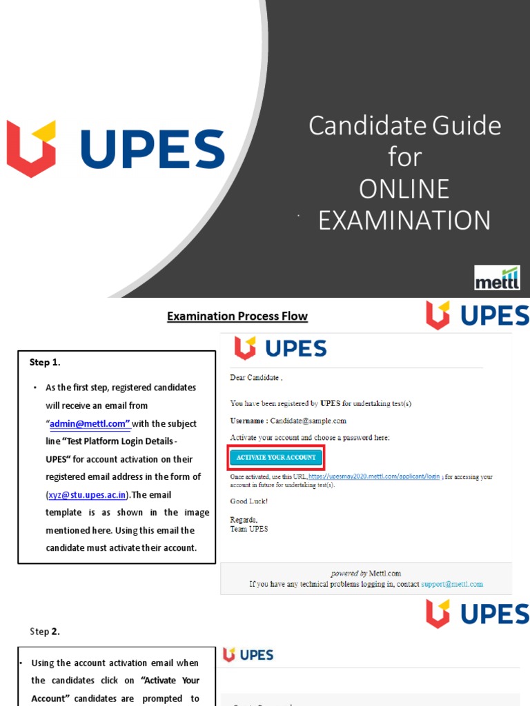 UPES Online Exam Candidate Guide | PDF | System Software | Computing