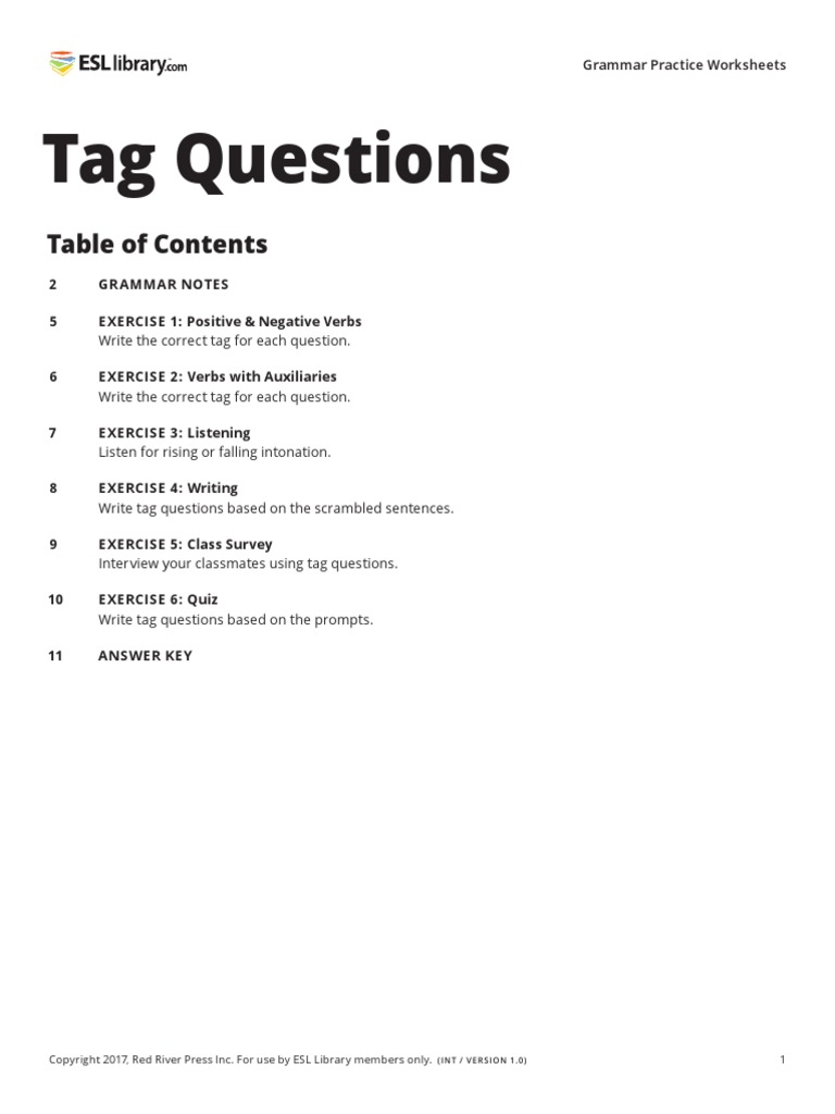 88 tag questions can pdf question english language