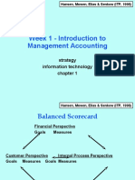Week 1 - Introduction To Management Accounting: Strategy Information Technology