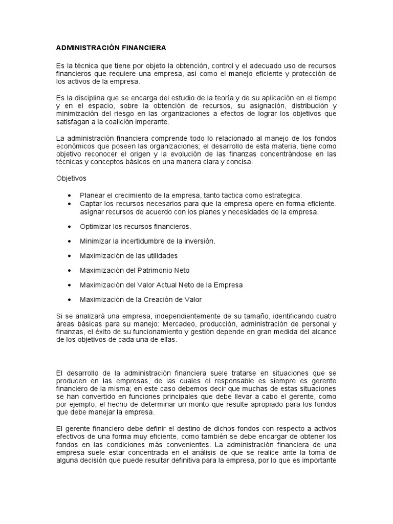 Finanzas y Proceso Administrativo Empresarial | PDF | Planificación ...