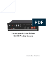 Rechargeable Li-Ion Battery US3000 Product Manual: Information Version: 2.1