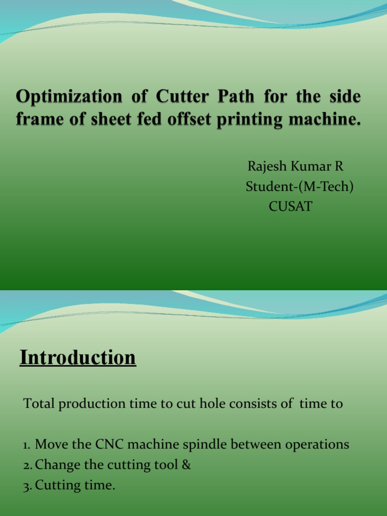 CNC Cutting Path Optimization Techniques | PDF