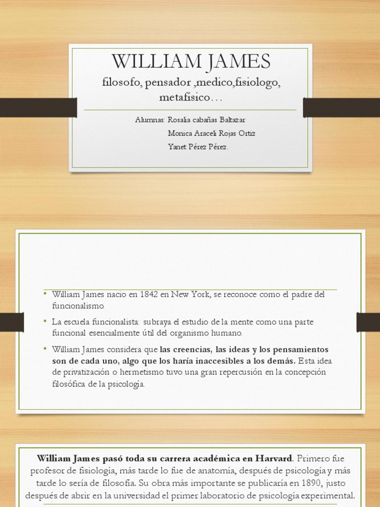 William James y la Psicología de las Emociones | PDF | William James ...