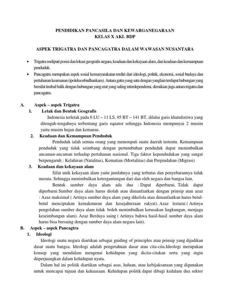 Perbedaan Trigatra dan Pancagatra | PDF