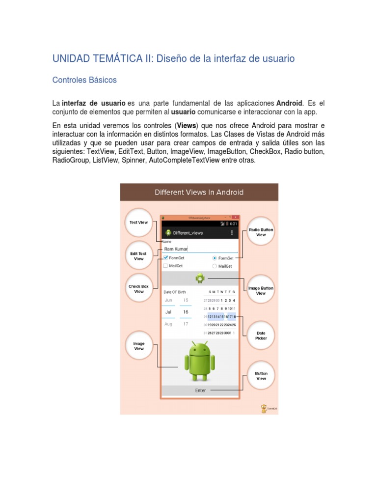 Android Diseño De La Interfaz De Usuario Controles Basicos Pdf