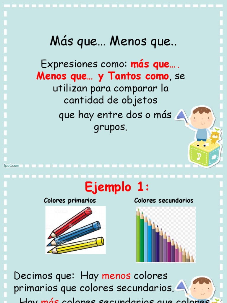 Comparaciones: Más y Menos que | PDF