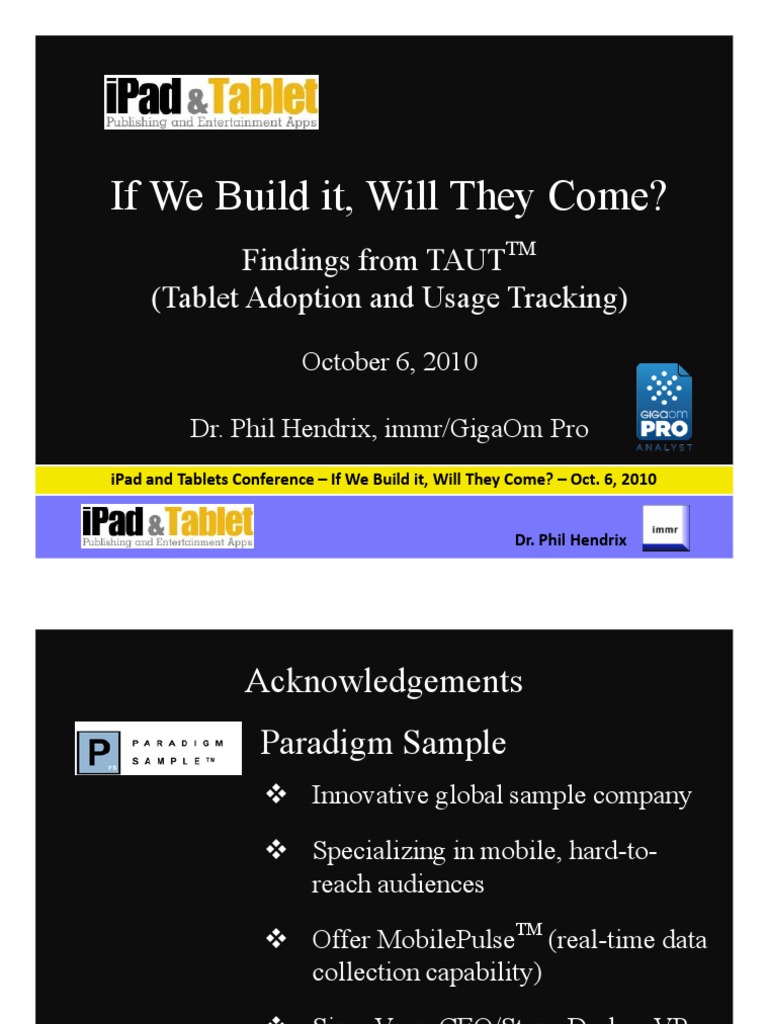Tablets Market - Research Presented at CTIA Ipad and Tablets Conf. - Dr ...