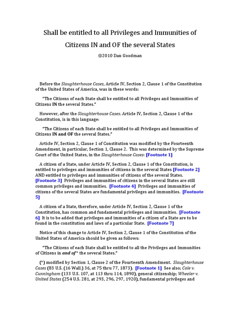 Shall Be Entitled to All Privileges and Immunities of Citizens IN and