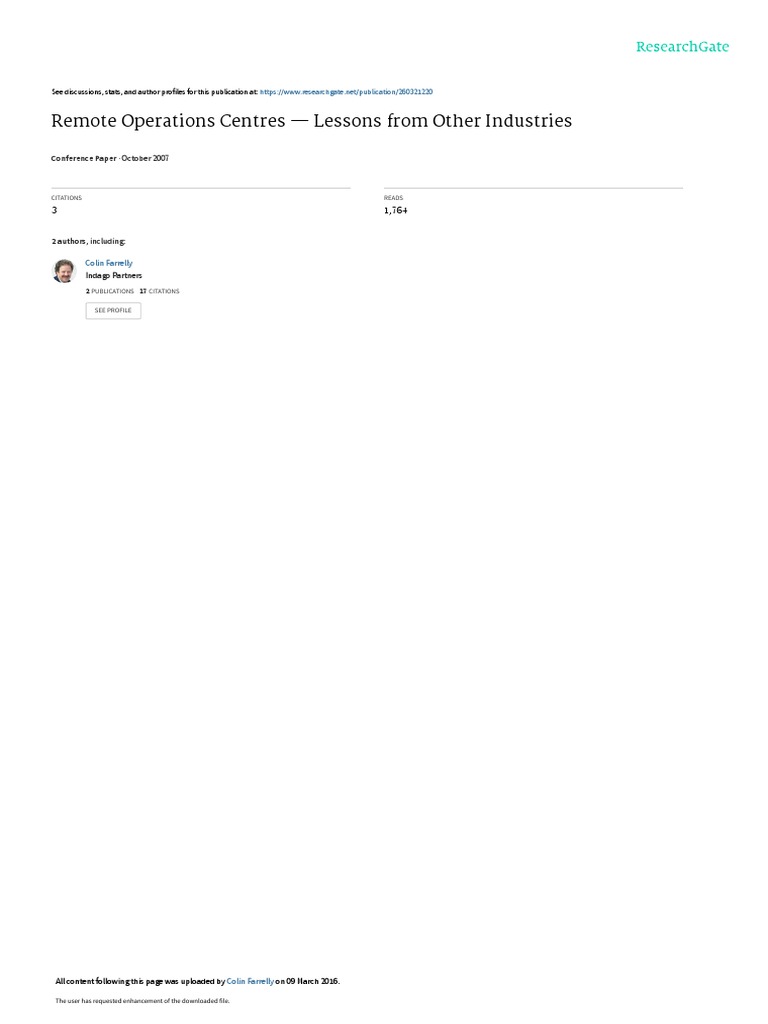 Lessons on Remote Operations Centres | PDF | Satellite | Computer Network