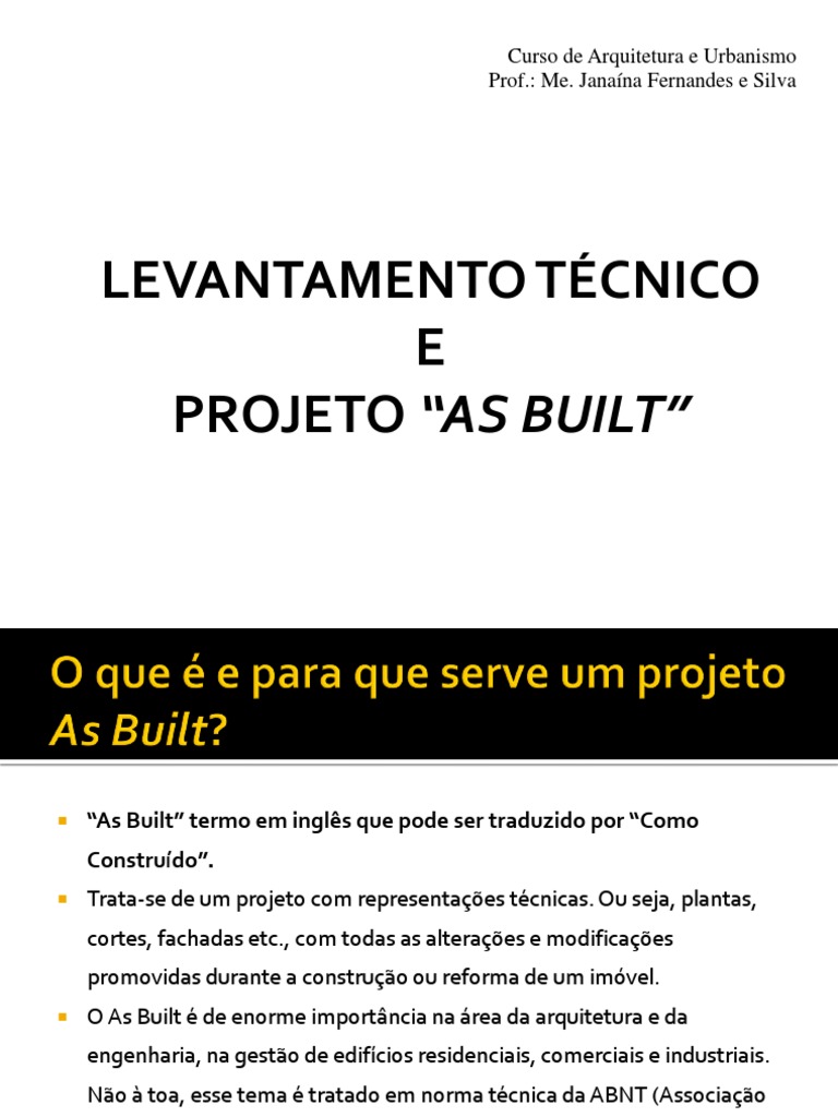 Levantamento técnico e projeto "As Built | PDF | BIM | Setores econômicos