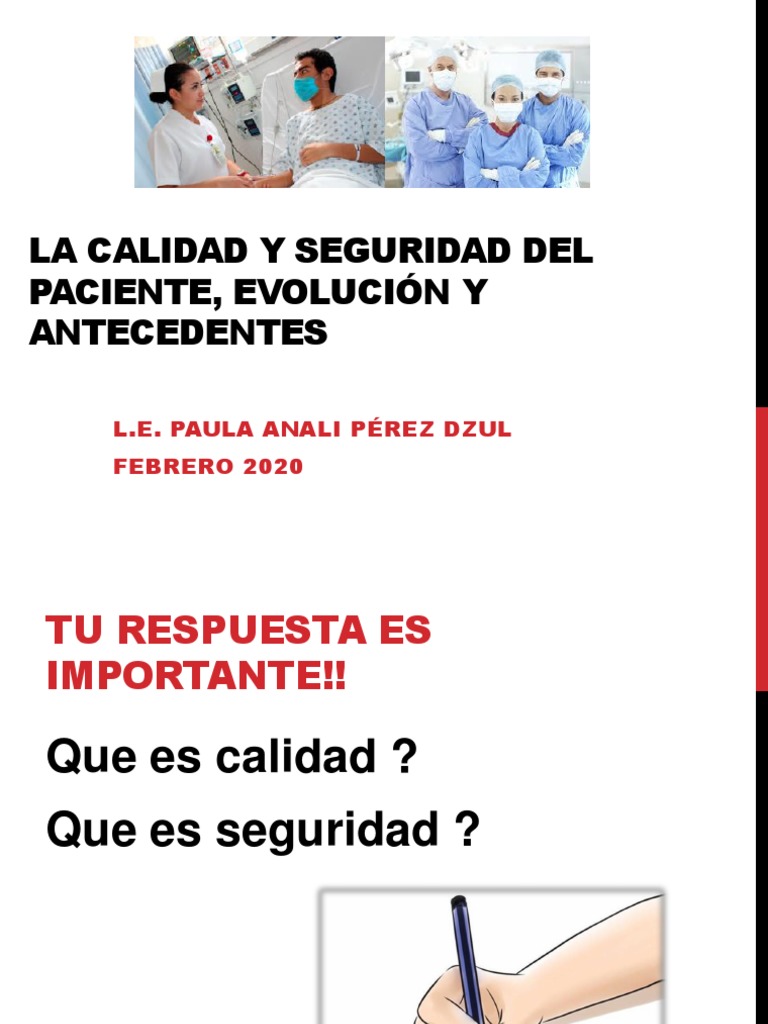 Tema 1 Calidad y Seguridad Del Paciente PDF | PDF | Seguridad del ...