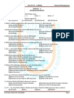 Mba Sem - 2 M O D U L E - 4 (MCQ) Financial Management Module - 4 Dividend Decisions