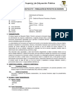 Silabo de Formulacion de Proyectos - Administración