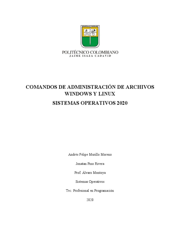 Comandos de Administración de Archivos en Windows y Linux | PDF ...