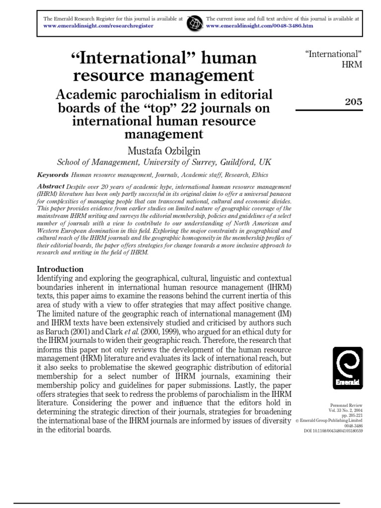 article review of human resource management
