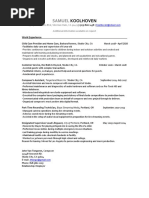 Sam Koolhoven Resume 2020