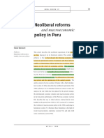 Neoliberal Reforms Policy in Peru: and Macroeconomic