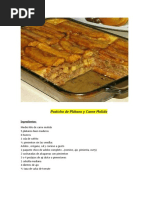 Pasticho de Plátano y Carne Molida