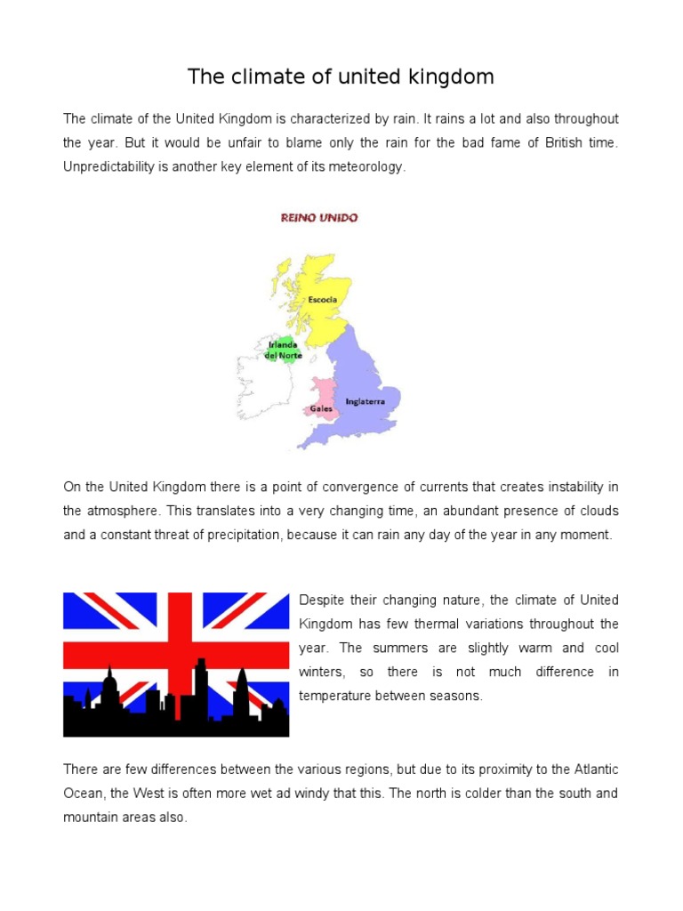 The Climate of United Kingdom PDF Rain Weather