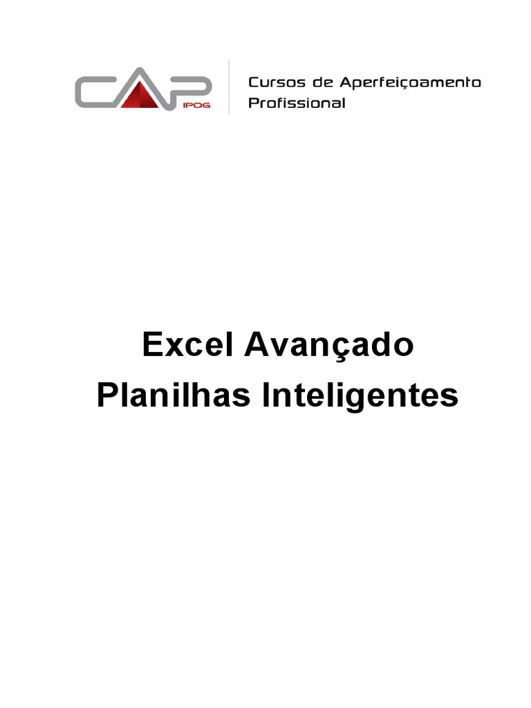 Apoio 02. Apostila de Excel Avançado A | PDF | Planilha | Macro (Ciência da  Computação), image size:768x1024