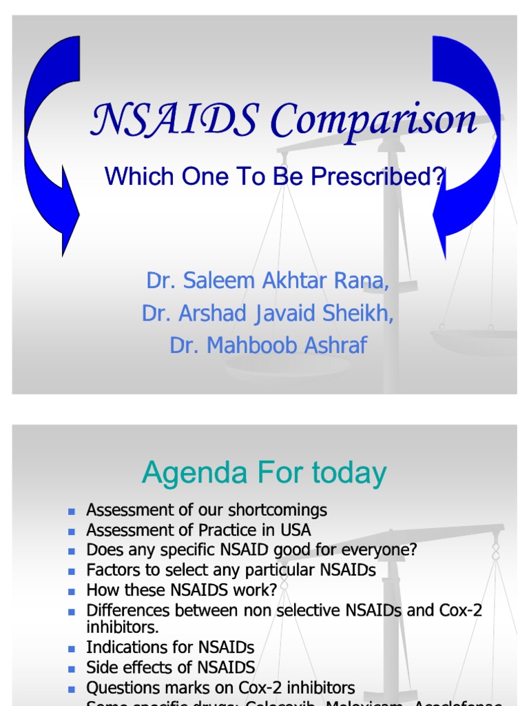 NSAID Comparison Overview | PDF | Nonsteroidal Anti Inflammatory Drug ...