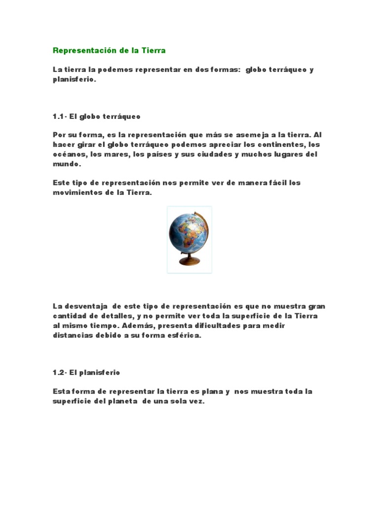 Representación De La Tierra Pdf Continente Mapa
