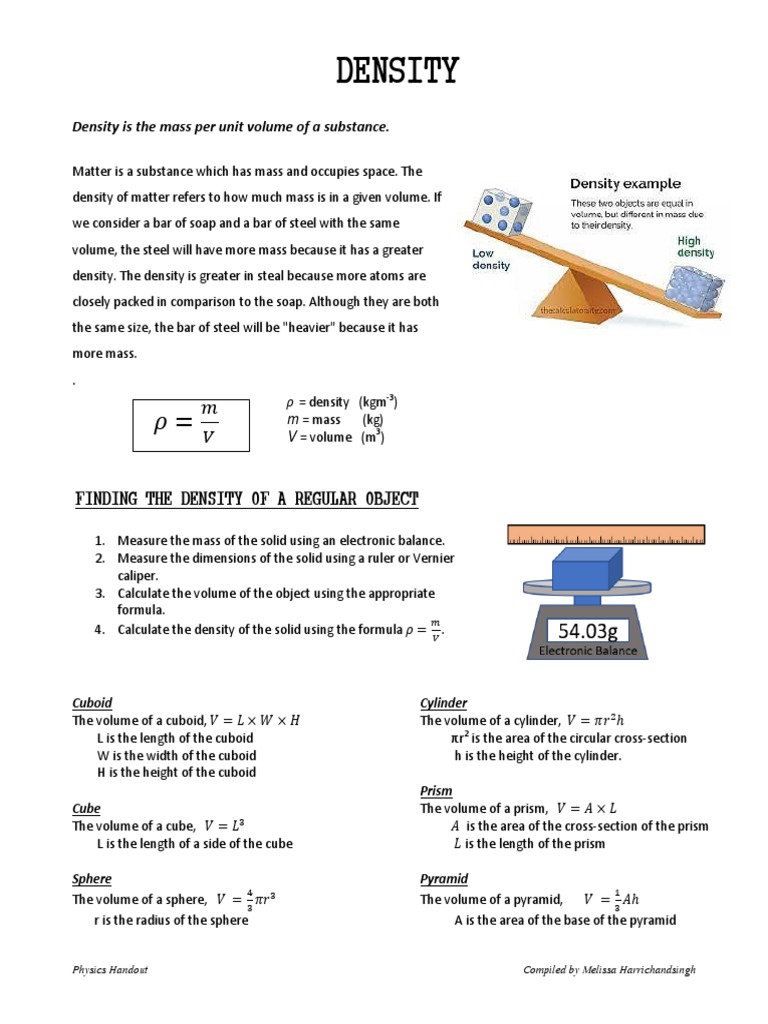 AN INTRODUCTION TO DENSITY DEFINITION AND CALCULATION visual data 5