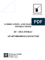 ZF - Multitrac AP-407/408/409/411/415/417/420: Lubrication-And Maintenance Instructions
