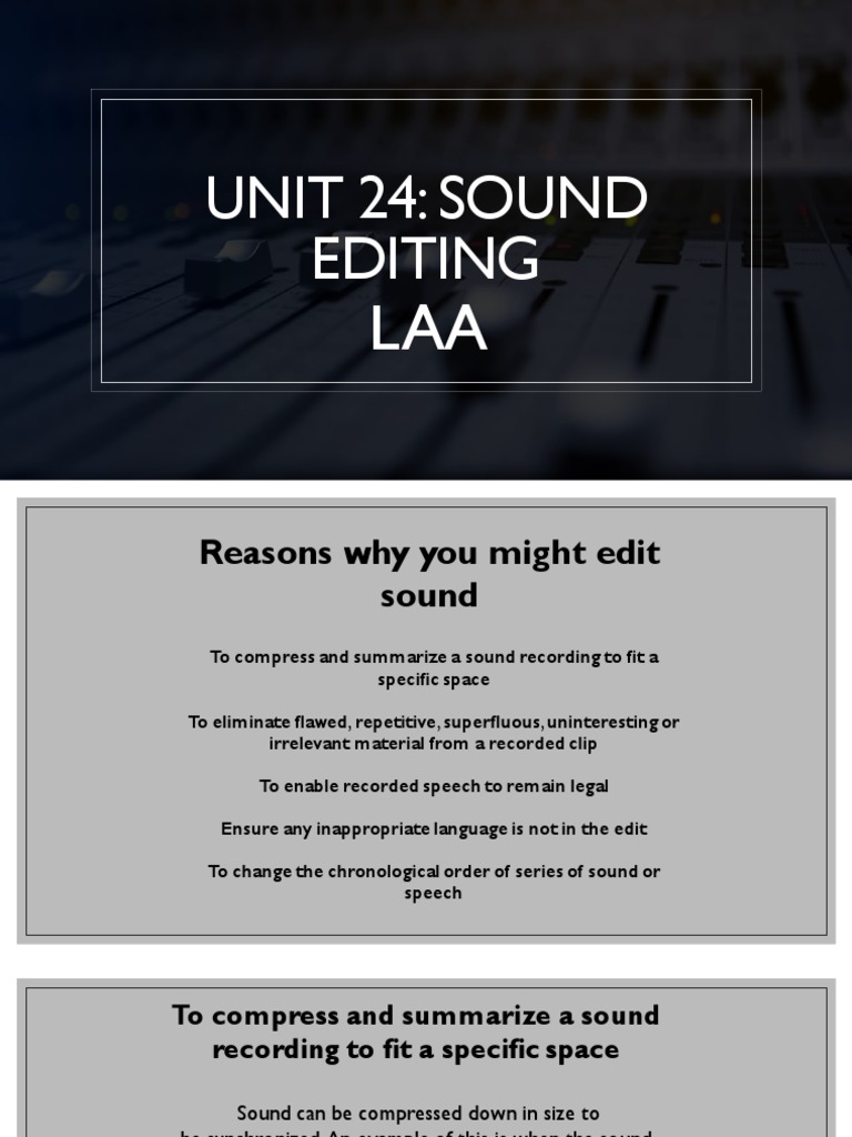Sound Editing Techniques Explained | PDF | Sound | Speech