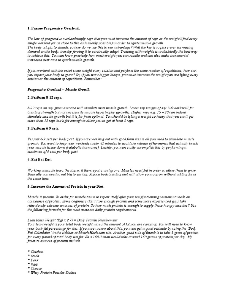 Pursue Progressive Overload | PDF | Strength Training | Muscle Hypertrophy