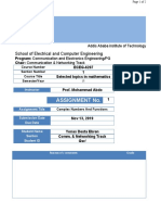 Assignment No.: School of Electrical and Computer Engineering