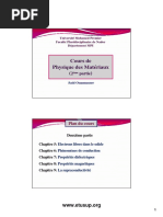 Cours de Physique Du Solide Chapitre 5 Electrons Libres Dans Le Solide