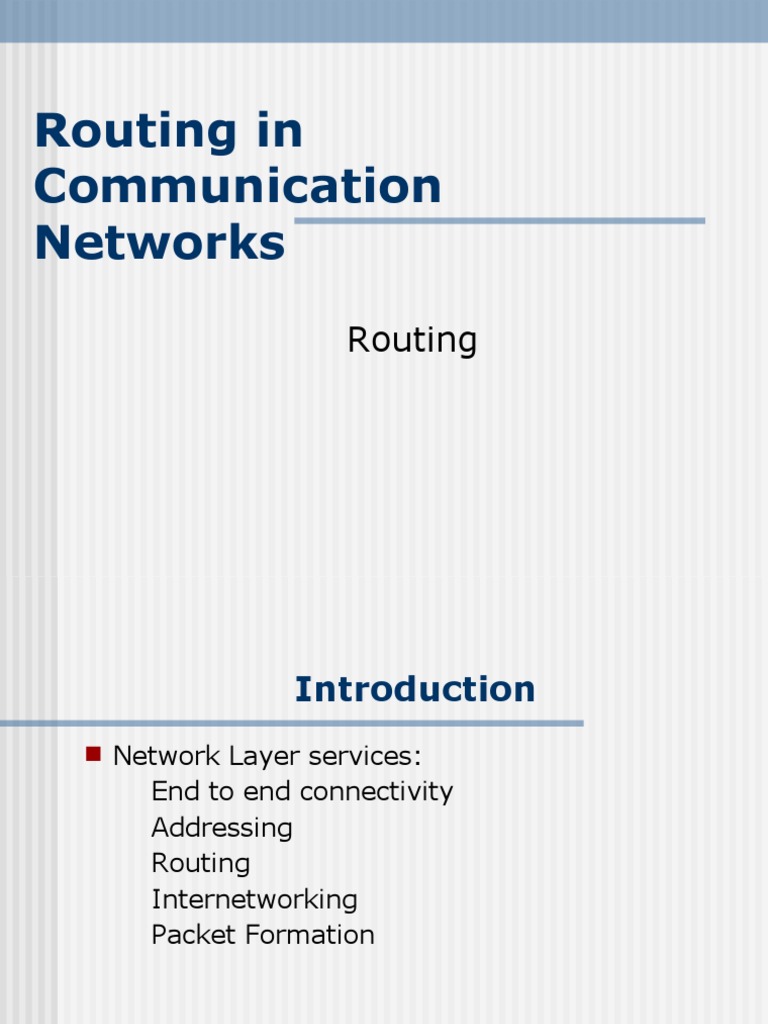Routing in Communications Networks | PDF | Routing | Multiprotocol ...