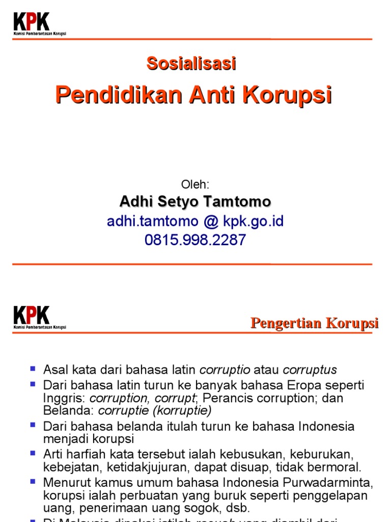 Pendidikan Anti Korupsi