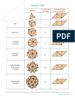 Sonobe Table: Model Shape # of Units To Fold Finished Unit Crease Pattern